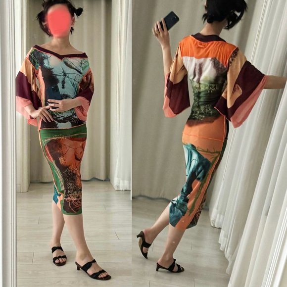 jean paul gaultier Maille kimono style mesh dress - Picture 6 of 12